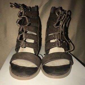 Dark Brown Andrew Stevens high heeled sandal